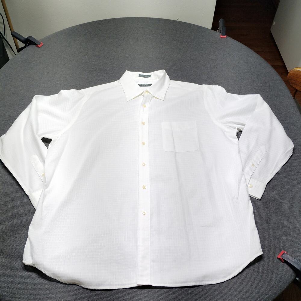 Lyle & Scott Men's White Tonal Eagle Slim Fit Oxford Shirt Size XL